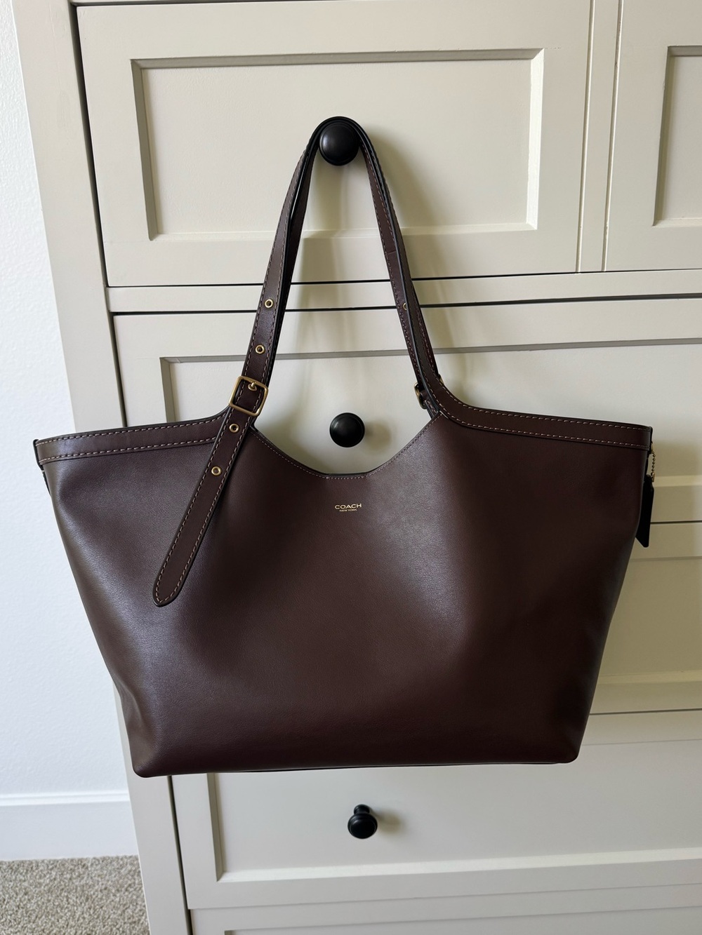 Coach Gramercy Leather Tote Bag, Maple Brown